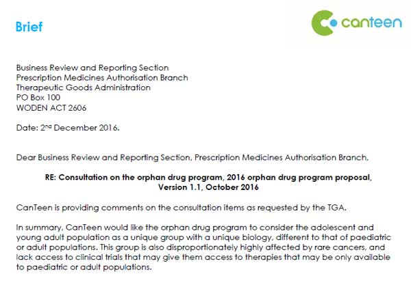 Consultation on the orphan drug program