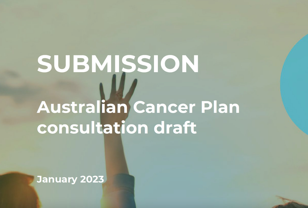 Australian Cancer Plan consultation draft pdf screenshot of front cover