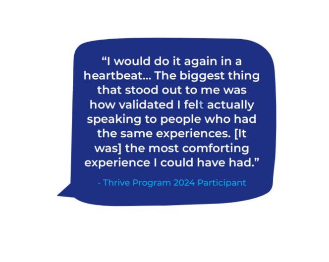 a quote of someone who visited thrive