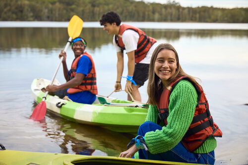 young people at a Canteen program. Learn about local vs international donations