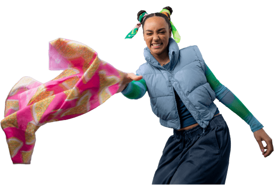 a young person with a canteen bandanna