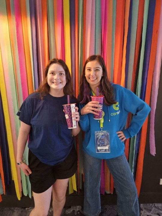 two Canteen leaders with Chatime drinks