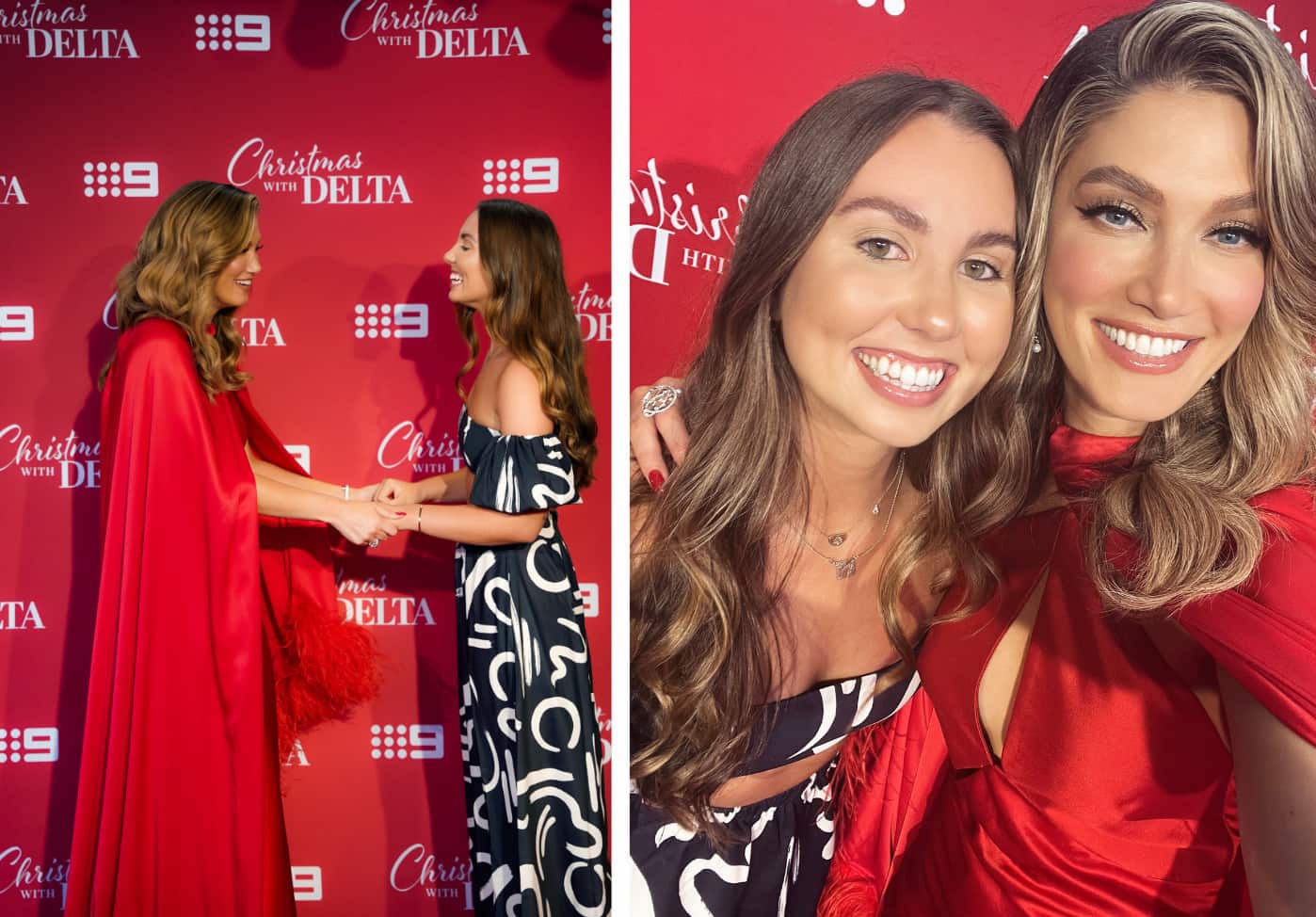 Molly meeting Delta Goodrem on the red carpet