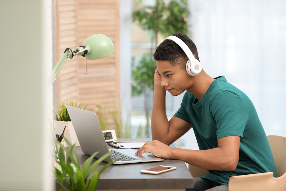 boy studying