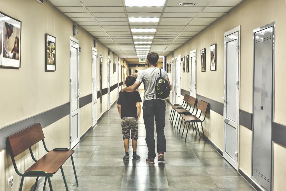 father and son in hospital