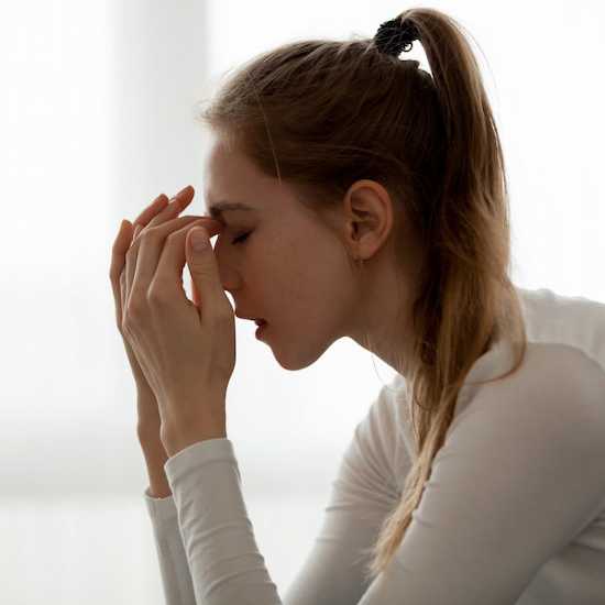 Young Woman coping with news