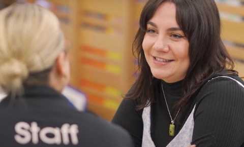 ana maria a young person affected by cancer speaking with a canteen counsellor