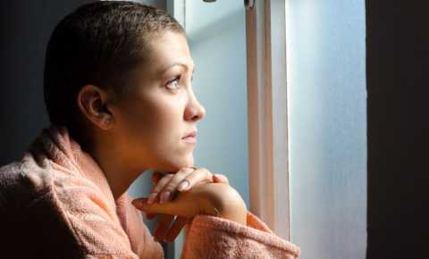 Girl looking out a window