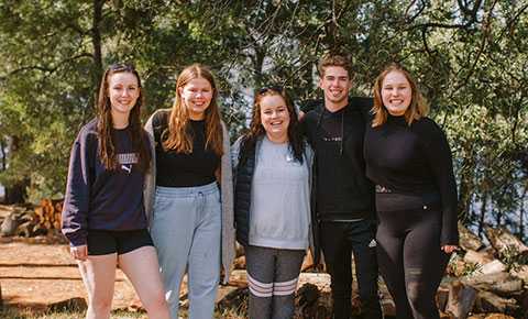 A group of young people outside at the February 2024 Cancer Survivorship Program