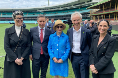 From left to right: Camp Quality CEO Deb Thomas, Mark Butler MP, Cancer Australia CEO Dorothy Keefe, Canteen Australia CEO Peter Orchard, Redkite CEO Monique Keighery