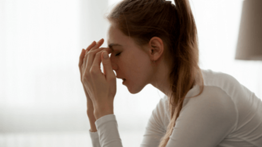 Young Woman coping with news