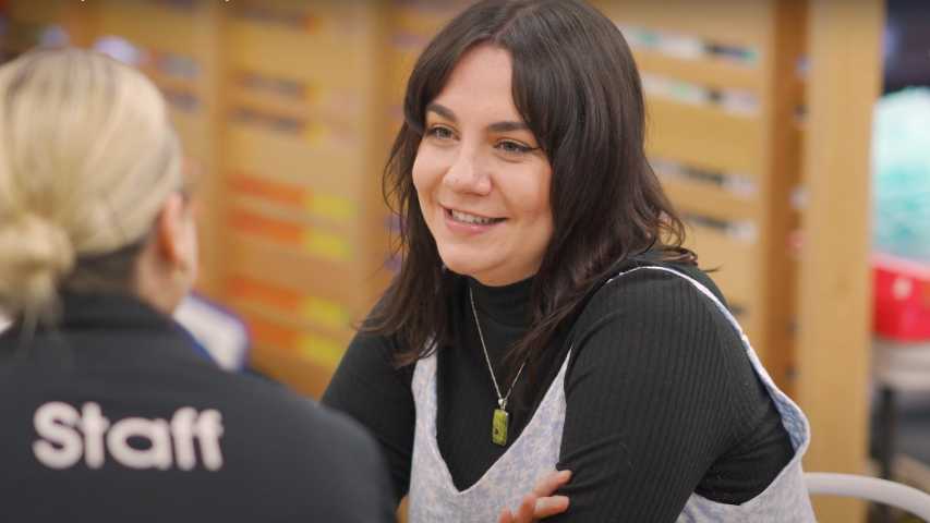 ana maria a young person affected by cancer speaking with a canteen counsellor