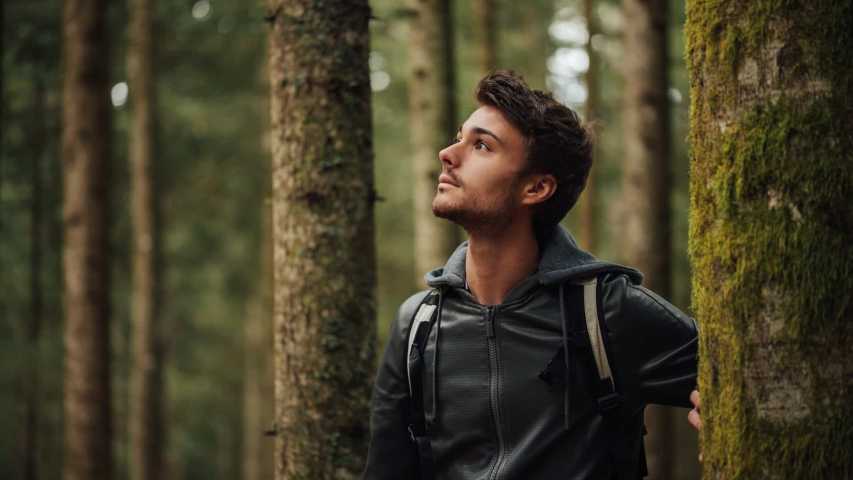 young man hiking