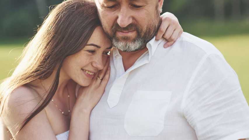 father and daughter hugging