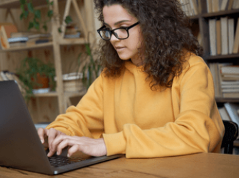 Young woman studying at university