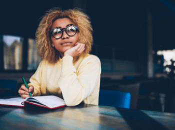 Young woman making plans